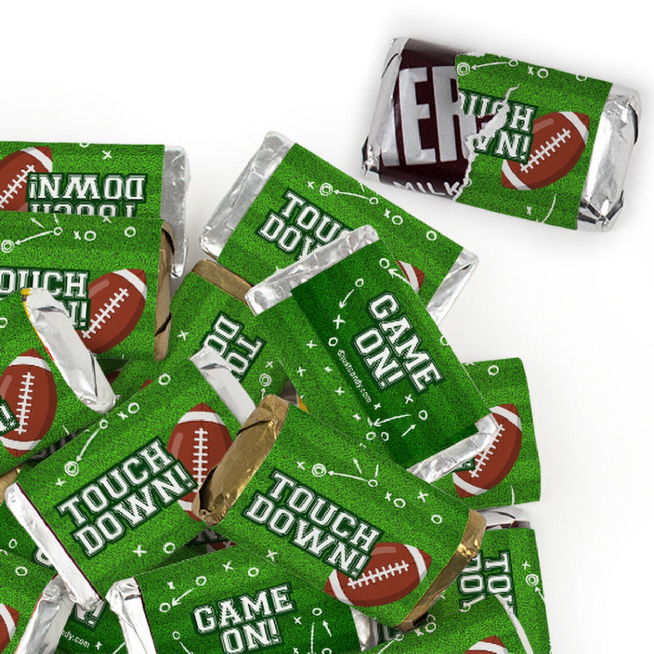 34 Pcs Football Party Candy Favors Hershey's Miniatures Chocolate - Touchdown